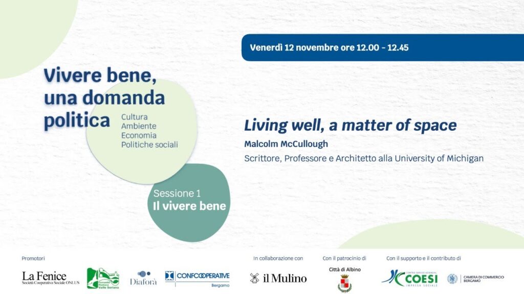 Copertina: Sessione 1 – Living well, a matter of space