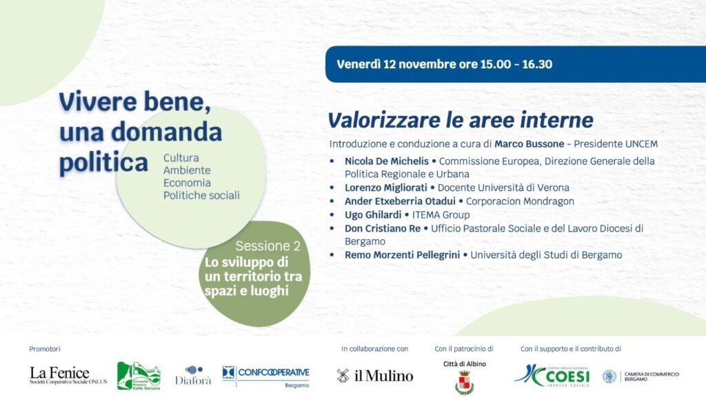 Copertina: Sessione 2 – Lo sviluppo di un territorio tra spazi e luoghi – Valorizzare le aree interne