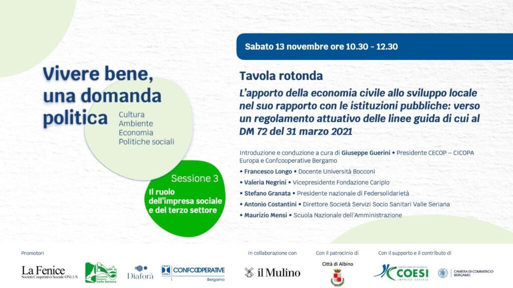 Copertina: Sessione 3 – Il ruolo dell’impresa sociale e del terzo settore – Tavola rotonda