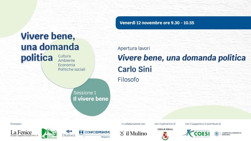 Copertina: Apertura lavori – Vivere bene, una domanda politica